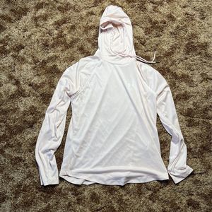 Under Armour Hoodie Womens Large Drawstring Pullover Sweatshirt Pink Long Sleeve